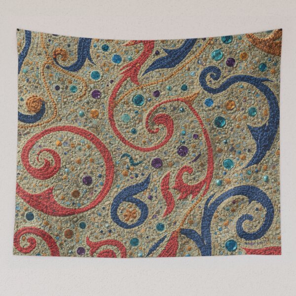 Item preview, Aboriginal Inspired Dot Art - Dreamtime Spiral Red Blue Indigenous Painting designed and sold by GrinGalore.