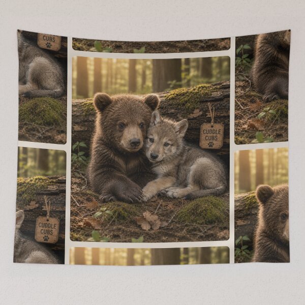 Item preview, Cuddle Cubs Bear Wolf Forest Friends Wildlife designed and sold by BagFactoryUK.