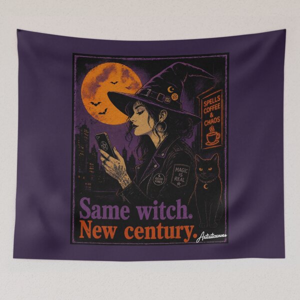 Item preview, Modern Witch Leather Jacket Smartphone Flat Halloween Illustration designed and sold by Artisticanvas.
