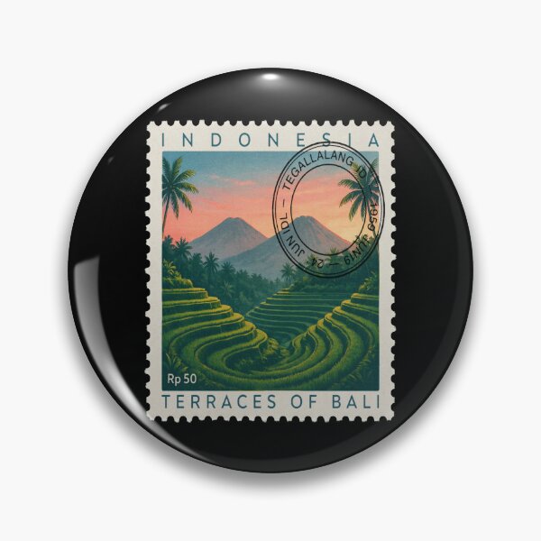 Item preview, Tegallalang Bali Rice Terrace Jungle Stamp Sticker designed and sold by stickercuffs.
