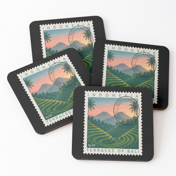 Item preview, Tegallalang Bali Rice Terrace Jungle Stamp Sticker designed and sold by stickercuffs.