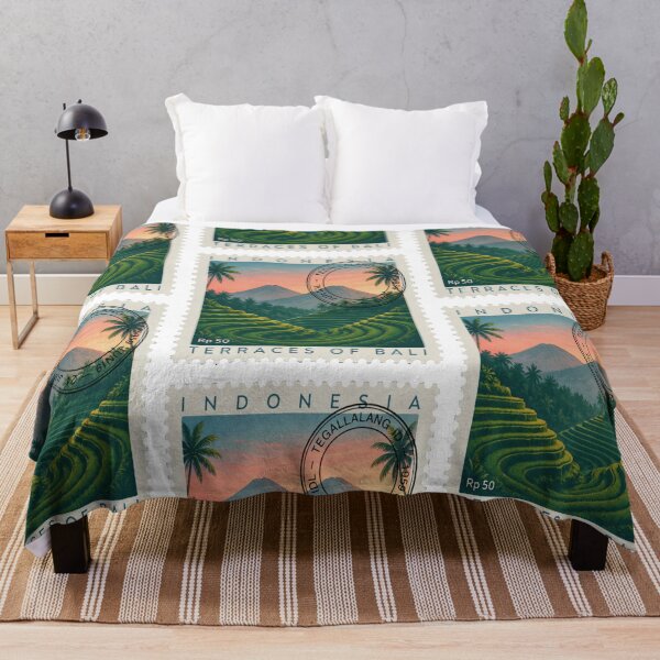 Item preview, Tegallalang Bali Rice Terrace Jungle Stamp Sticker designed and sold by stickercuffs.
