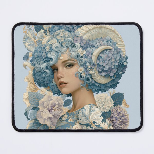 Item preview, Blue Hydrangea Goddess Queen | Floral Fantasy Portrait designed and sold by MythicMood.