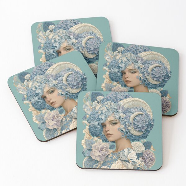 Item preview, Blue Hydrangea Goddess Queen | Floral Fantasy Portrait designed and sold by MythicMood.