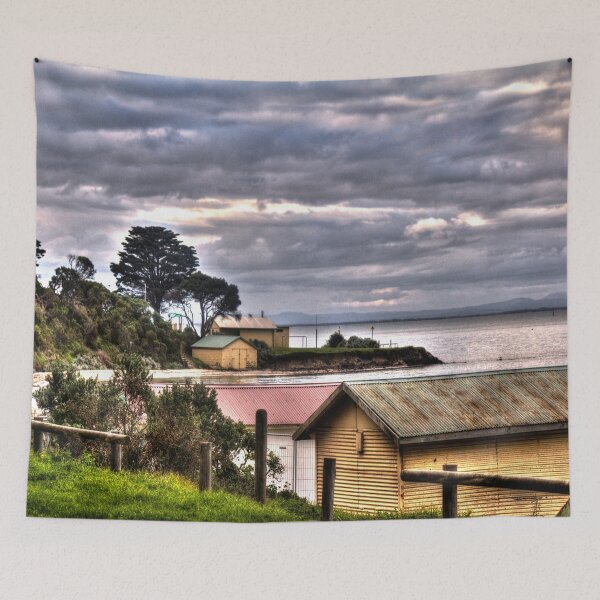 Item preview, Wooden Sheds on Beach designed and sold by Leonie Morris.