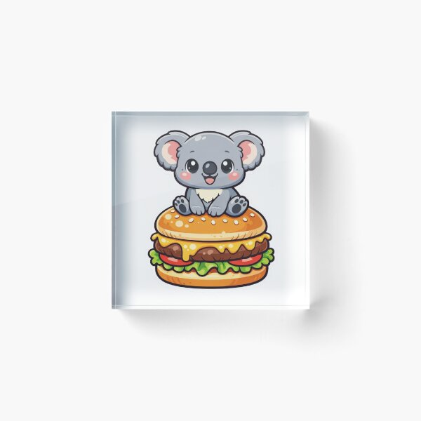Item preview, Cute Koala Burger - Kawaii Animal Fast Food Sticker designed and sold by AuraArtistica.