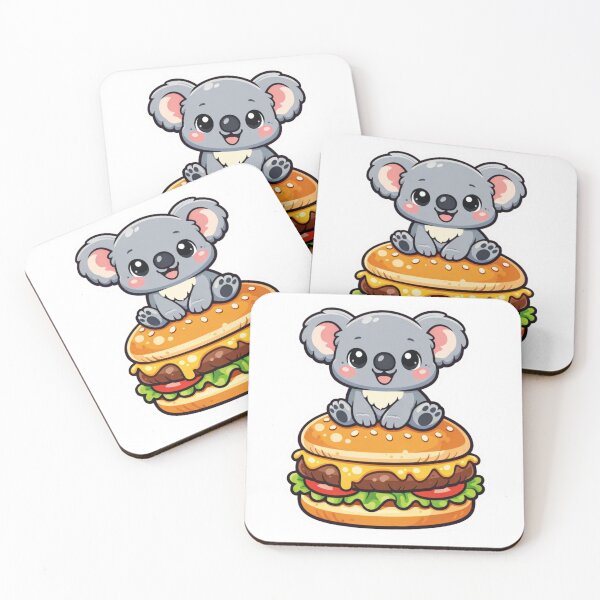 Item preview, Cute Koala Burger - Kawaii Animal Fast Food Sticker designed and sold by AuraArtistica.