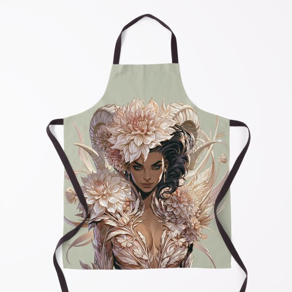 Item preview, Ivory Floral Horned Goddess Fantasy Art designed and sold by MythicMood.