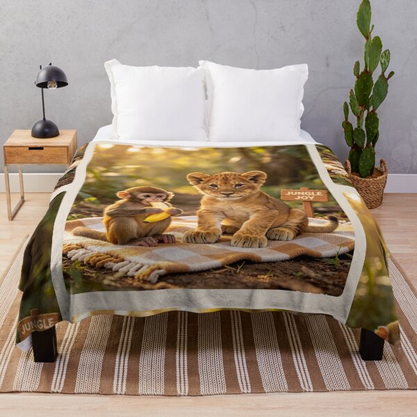 Item preview, Jungle Joy Baby Monkey Lion Cub Cute Animals designed and sold by BagFactoryUK.