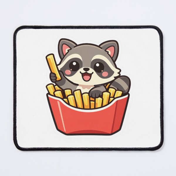 Item preview, Cute Raccoon Fries - Kawaii Fast Food Sticker designed and sold by AuraArtistica.