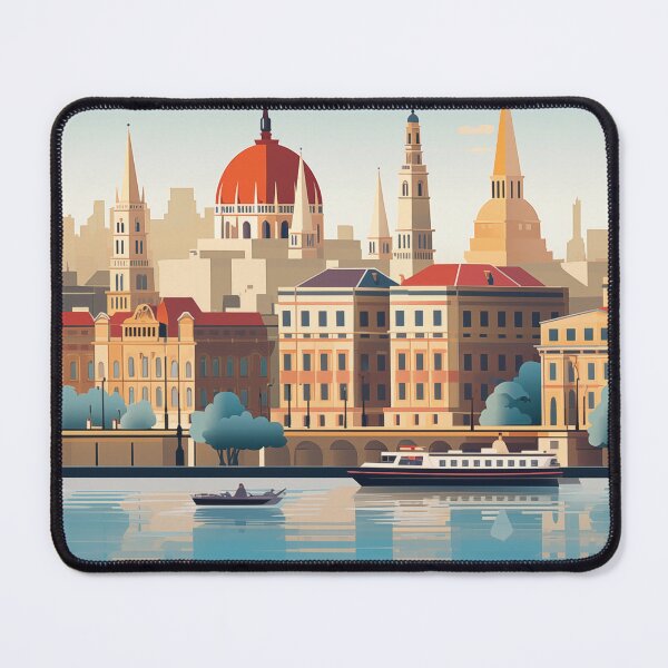 Item preview, Budapest Riverside Cityscape Travel Art designed and sold by MarkedArtPrints.