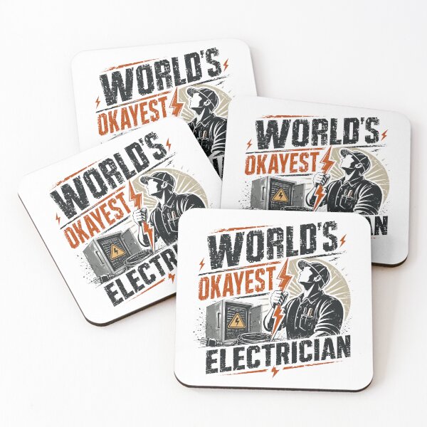 Item preview, World's Okayest Electrician Electrical Worker Tradesman Humor Gift designed and sold by JonesFlora2025.