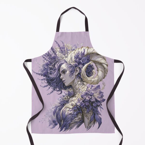 Item preview, Purple Floral Horned Goddess Fantasy Art designed and sold by MythicMood.