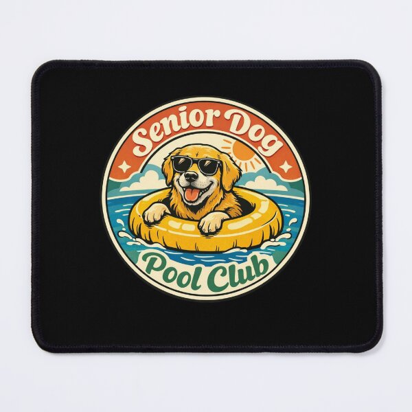 Item preview, Senior Dog Pool Club – Vintage Golden Retriever Summer Badge designed and sold by Timeless Junction.