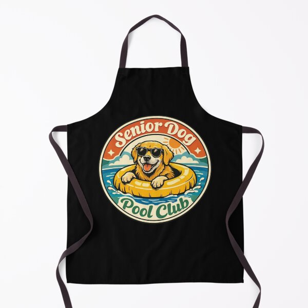 Item preview, Senior Dog Pool Club – Vintage Golden Retriever Summer Badge designed and sold by Timeless Junction.