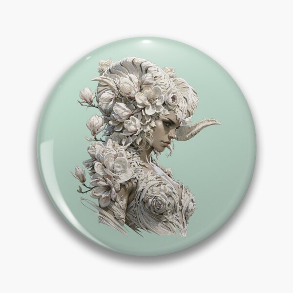 Item preview, White Floral Horned Goddess Fantasy Art designed and sold by MythicMood.