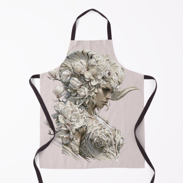 Item preview, White Floral Horned Goddess Fantasy Art designed and sold by MythicMood.