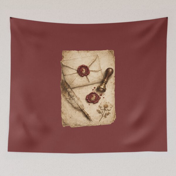 Item preview, Vintage Correspondence Set Print – Antique Wax Seal Letter Still Life Art designed and sold by MagicMakerPh.