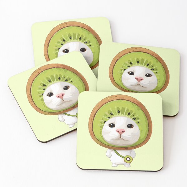 Item preview, Cute Kiwi Cat - Adorable Kitten in Fruit Costume Kawaii Art designed and sold by arfindo-indra.