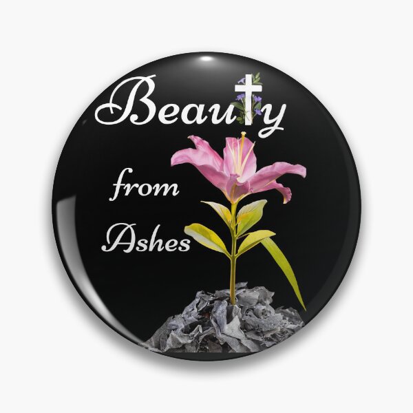 Item preview, Beauty from Ashes Flower Cross Bible Verse Christian designed and sold by Ceramic Scripture.