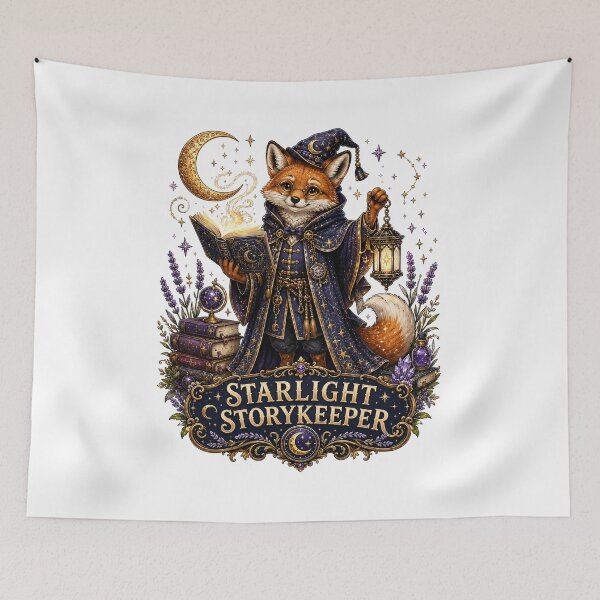 Item preview, Starlight Storykeeper Wizard Fox Magical Grimoire Fantasy designed and sold by BartArtPhoto.