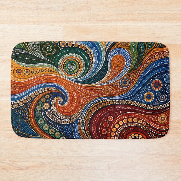 Item preview, Aboriginal Inspired Dot Art - Colorful Dreaming River designed and sold by GrinGalore.
