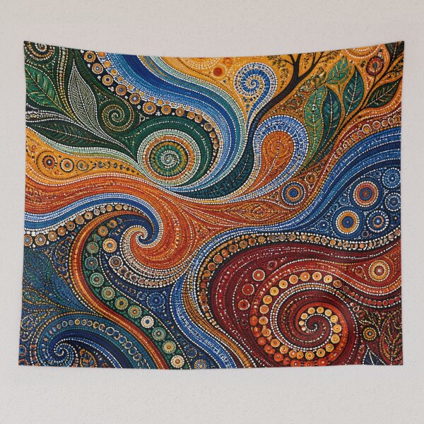 Item preview, Aboriginal Inspired Dot Art - Colorful Dreaming River designed and sold by GrinGalore.