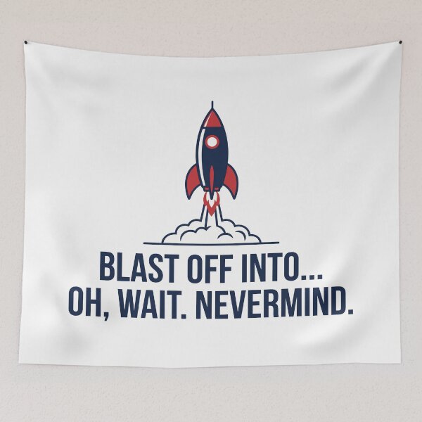 Item preview, Blast Off Rocket Space Launch Funny Procrastination Lazy Humorous designed and sold by Amir Faysal.