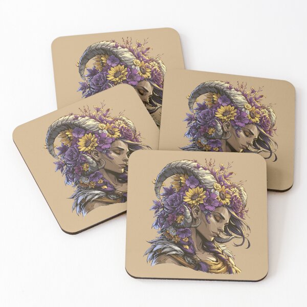 Item preview, Floral Horned Goddess designed and sold by MythicMood.