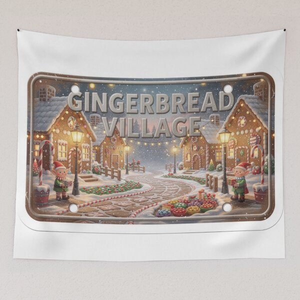 Item preview, Gingerbread Village Vintage License Plate designed and sold by The Souvenir Dept..