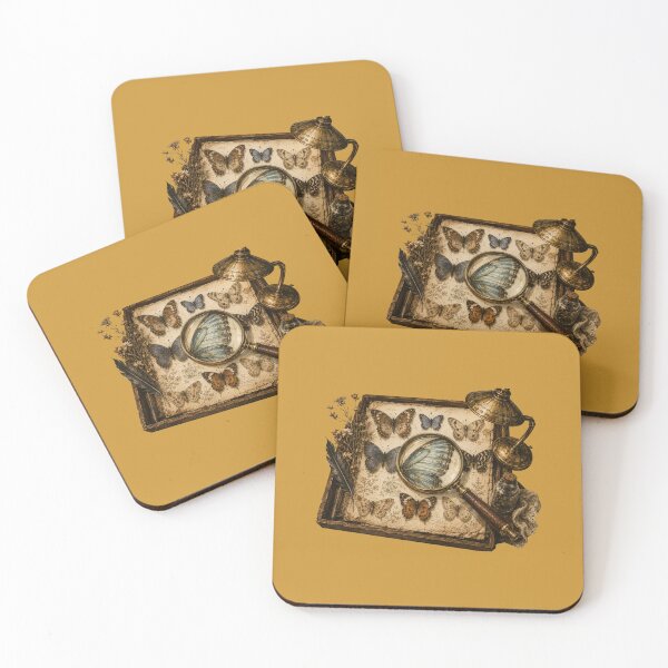 Item preview, Vintage Magnifying Glass Butterfly Print – Antique Naturalist Desk Art designed and sold by MagicMakerPh.