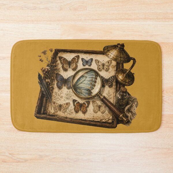 Item preview, Vintage Magnifying Glass Butterfly Print – Antique Naturalist Desk Art designed and sold by MagicMakerPh.
