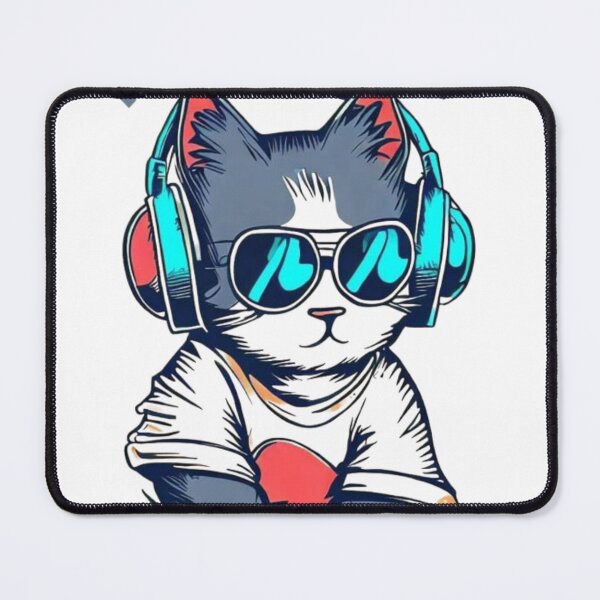 Item preview, Too Cool for School Cat with Sunglasses and Headphones Funny Graphic T-Shirt designed and sold by RajDeals.