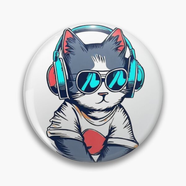 Item preview, Too Cool for School Cat with Sunglasses and Headphones Funny Graphic T-Shirt designed and sold by RajDeals.