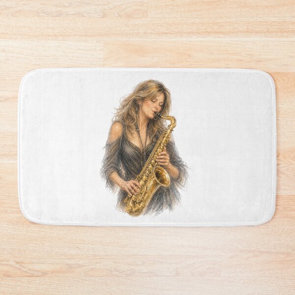 Item preview, Soulful Female Saxophonist Pastel Art designed and sold by MarekoraStudio.