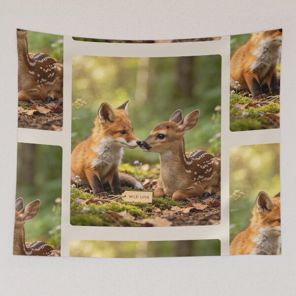 Item preview, Cute Fox Fawn Wild Love Nuzzle Forest Animals designed and sold by BagFactoryUK.
