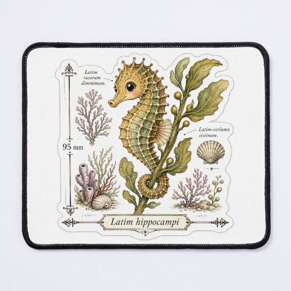 Item preview, Cute Vintage Seahorse Sticker - Scientific Ocean Plate designed and sold by PND7777.