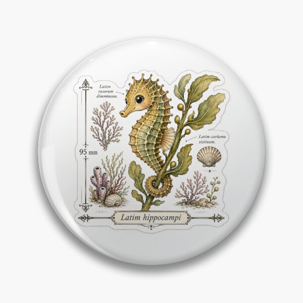 Item preview, Cute Vintage Seahorse Sticker - Scientific Ocean Plate designed and sold by PND7777.