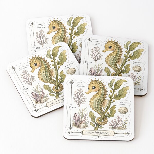 Item preview, Cute Vintage Seahorse Sticker - Scientific Ocean Plate designed and sold by PND7777.