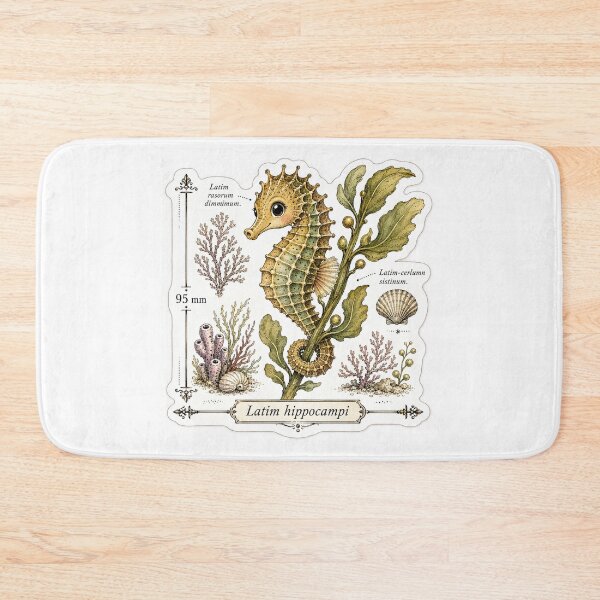 Item preview, Cute Vintage Seahorse Sticker - Scientific Ocean Plate designed and sold by PND7777.
