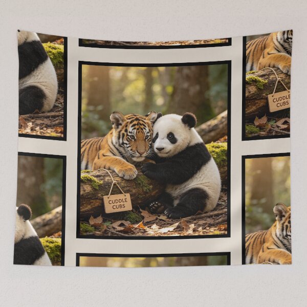 Item preview, Cuddle Cubs Adorable Tiger Panda Friendship designed and sold by BagFactoryUK.