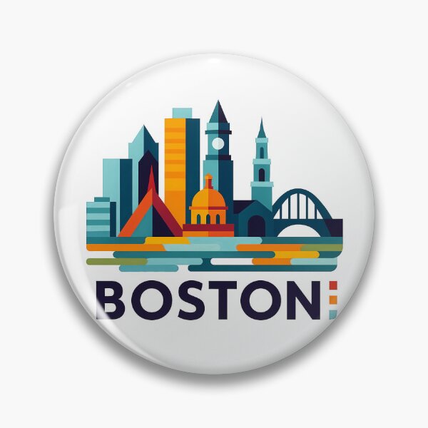 Item preview, Boston Massachusetts Travel Souvenir - Zakim Bridge & Historic Skyline Art designed and sold by OzzFrequency.