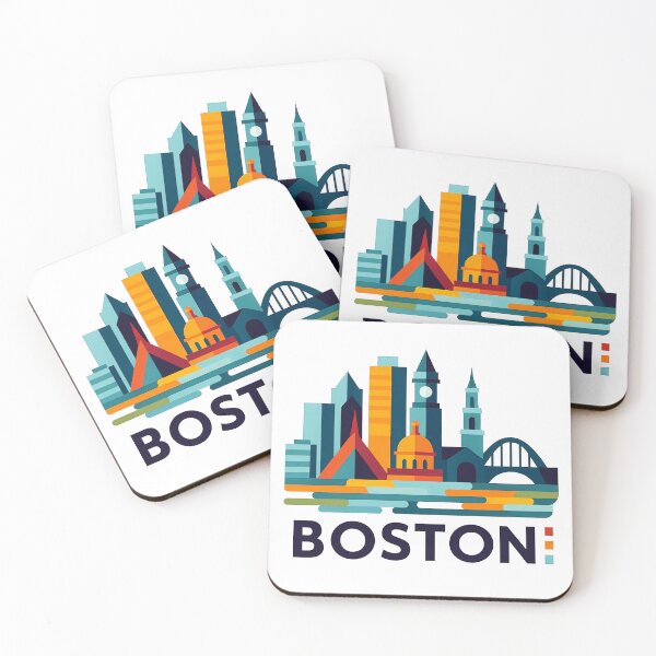 Item preview, Boston Massachusetts Travel Souvenir - Zakim Bridge & Historic Skyline Art designed and sold by OzzFrequency.