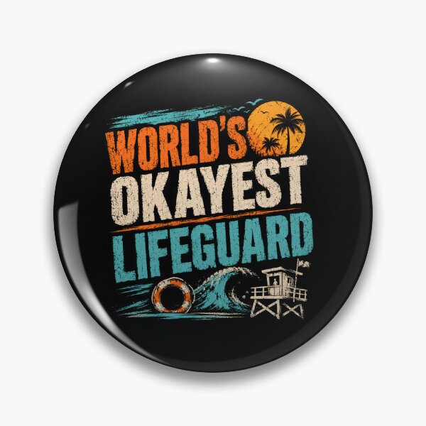 Item preview, World's Okayest Lifeguard Funny Summer Beach Ocean Rescue designed and sold by SkeletonsDanger.