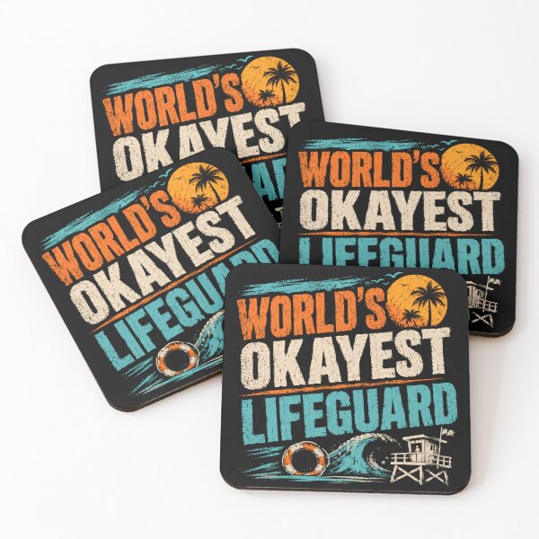 Item preview, World's Okayest Lifeguard Funny Summer Beach Ocean Rescue designed and sold by SkeletonsDanger.