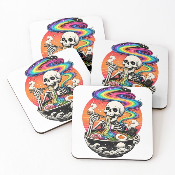Item preview, Rainbow Ramen Skeleton designed and sold by illustraAI.
