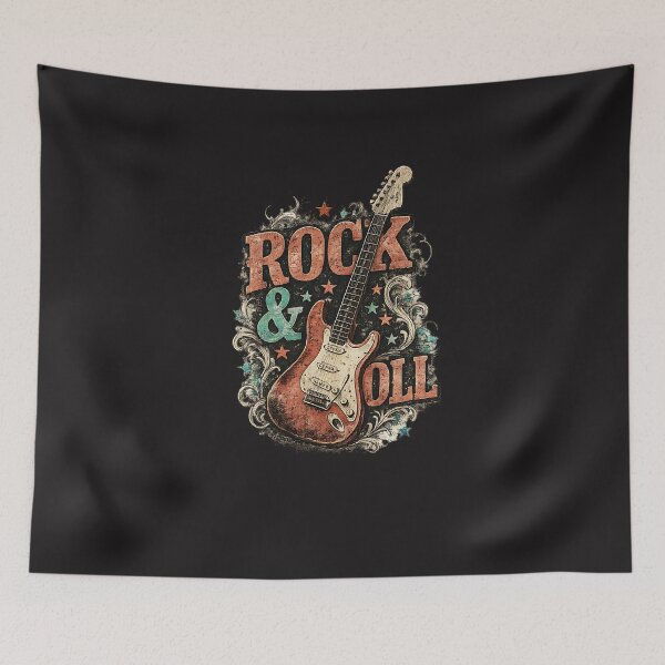 Artikelvorschau, Vintage Rock & Roll Gitarre – Retro-Musik-Grafikdesign entworfen und verkauft von NucciCollective.