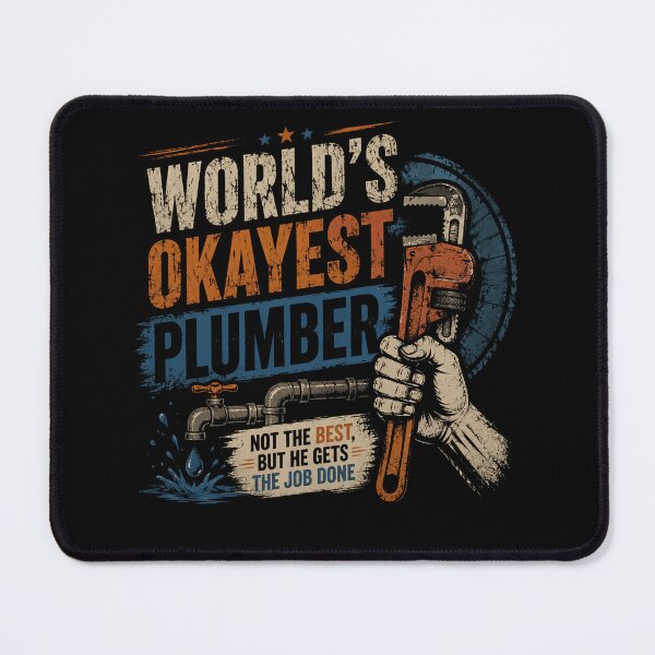 Item preview, World's Okayest Plumber Funny Tradesman Professional Worker designed and sold by SkeletonsDanger.