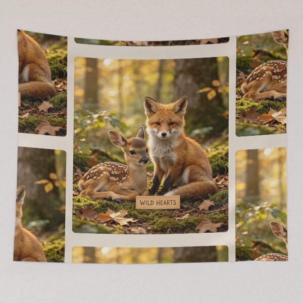 Item preview, Wild Hearts Fawn Fox Forest Nature Wildlife designed and sold by BagFactoryUK.