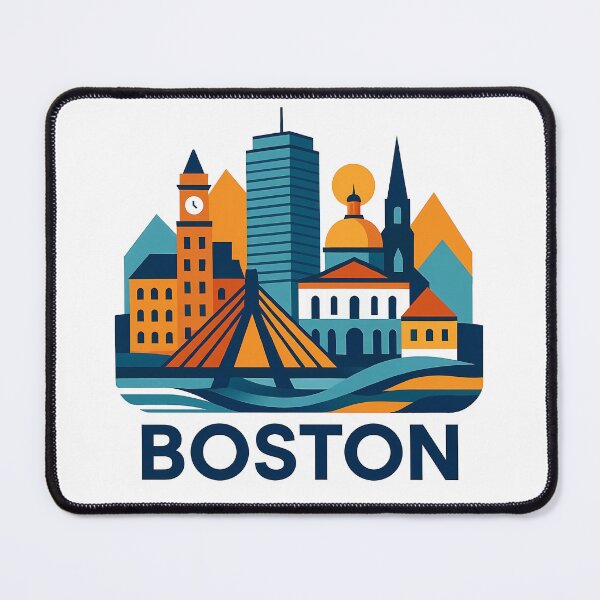 Item preview, Boston Massachusetts Travel Souvenir - Zakim Bridge & Historic Skyline Art designed and sold by OzzFrequency.